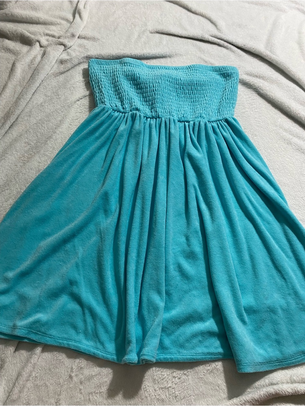 torrid Turquoise Strapless Smocked Skater Dress